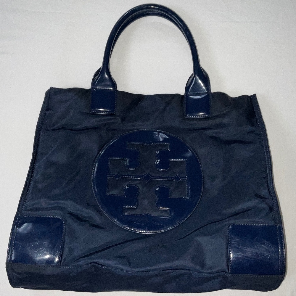 TORY BURCH Vintage Ella Tote XLarge Navy Blue